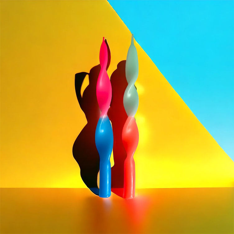 Set de 2 bougies torsadées Miami - océan