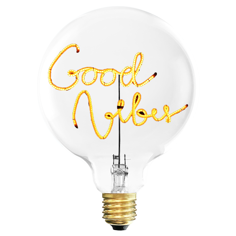 Ampoule Good Vibes ambre / H 17 cm