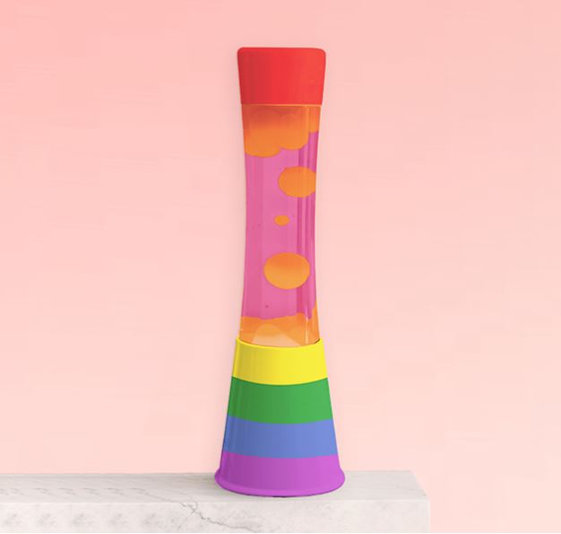 Lampe à lave H.40cm - rainbow liquide rose lave orange