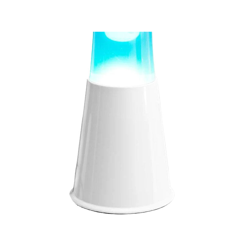 Lampe à lave H.40cm - bleu base blanche