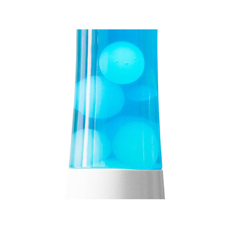Lampe à lave H.40cm - bleu base blanche