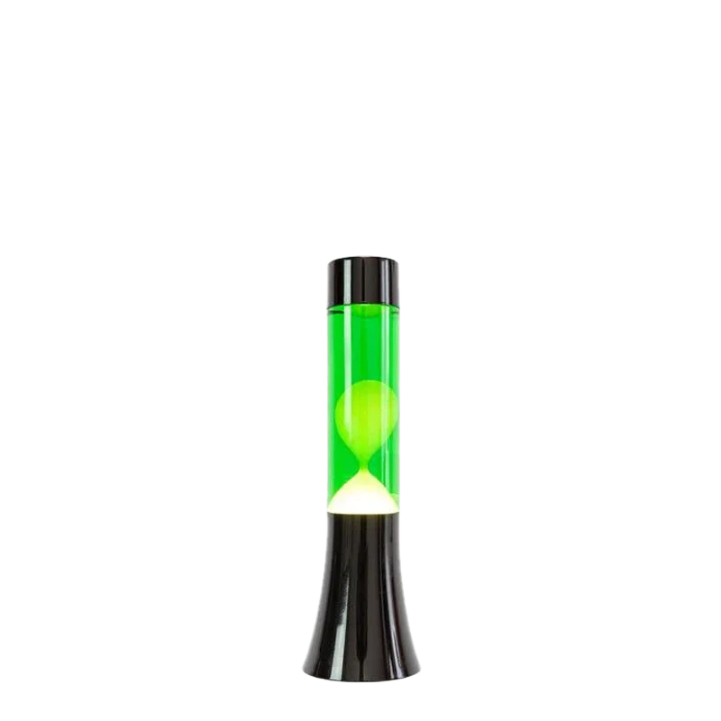 Mini Lampe à lave h.31 cm - jaune & vert base métal