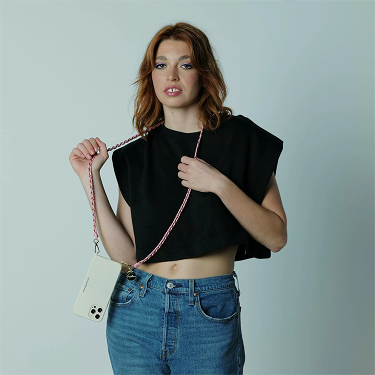 Chaîne de Téléphone Lou - Rose & doré