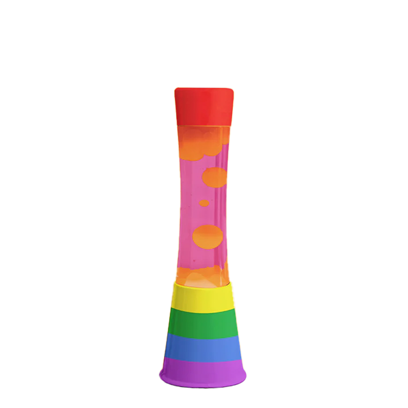 Lampe à lave H.40cm - rainbow liquide rose lave orange