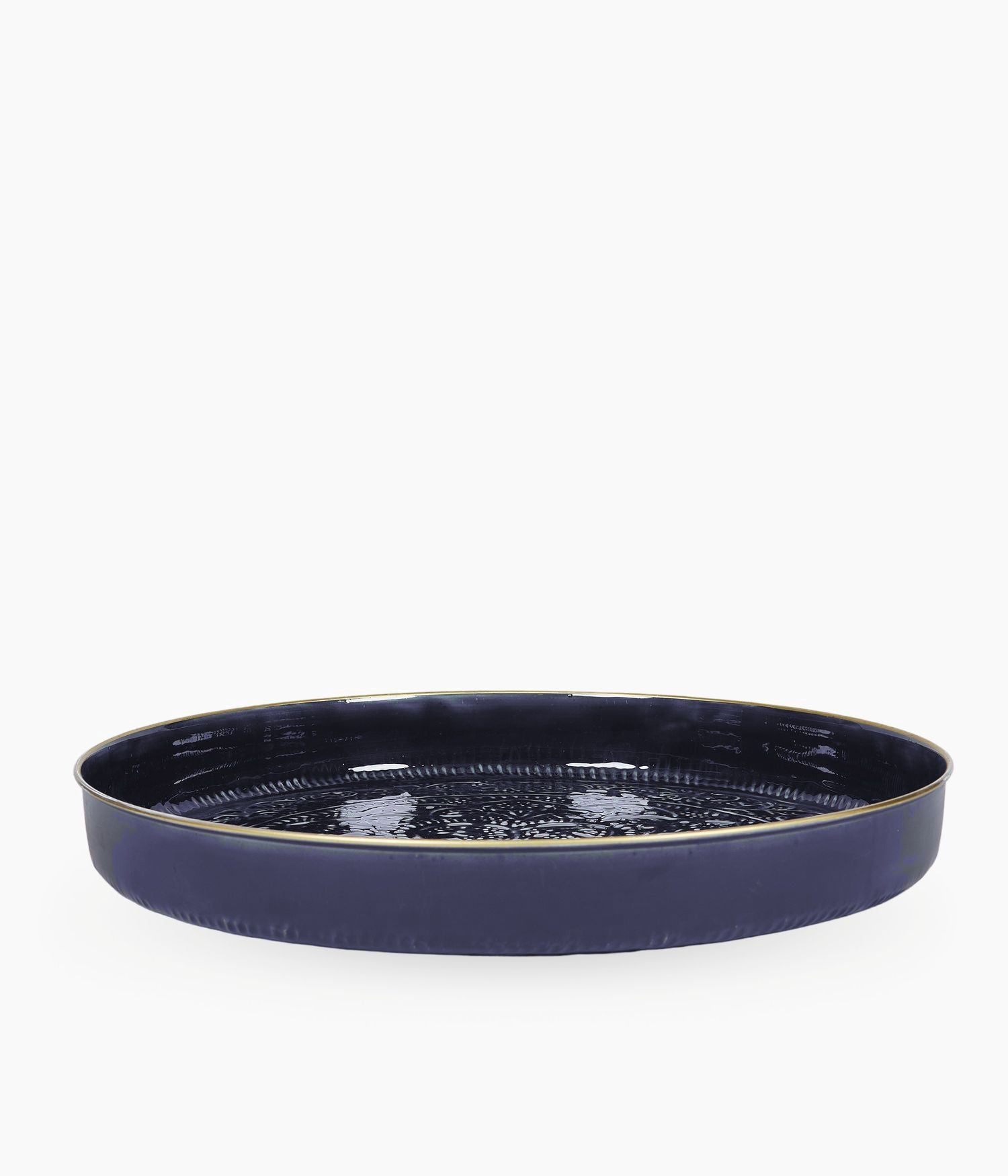 Plateau Berbère Ø 35 cm - bleu marine