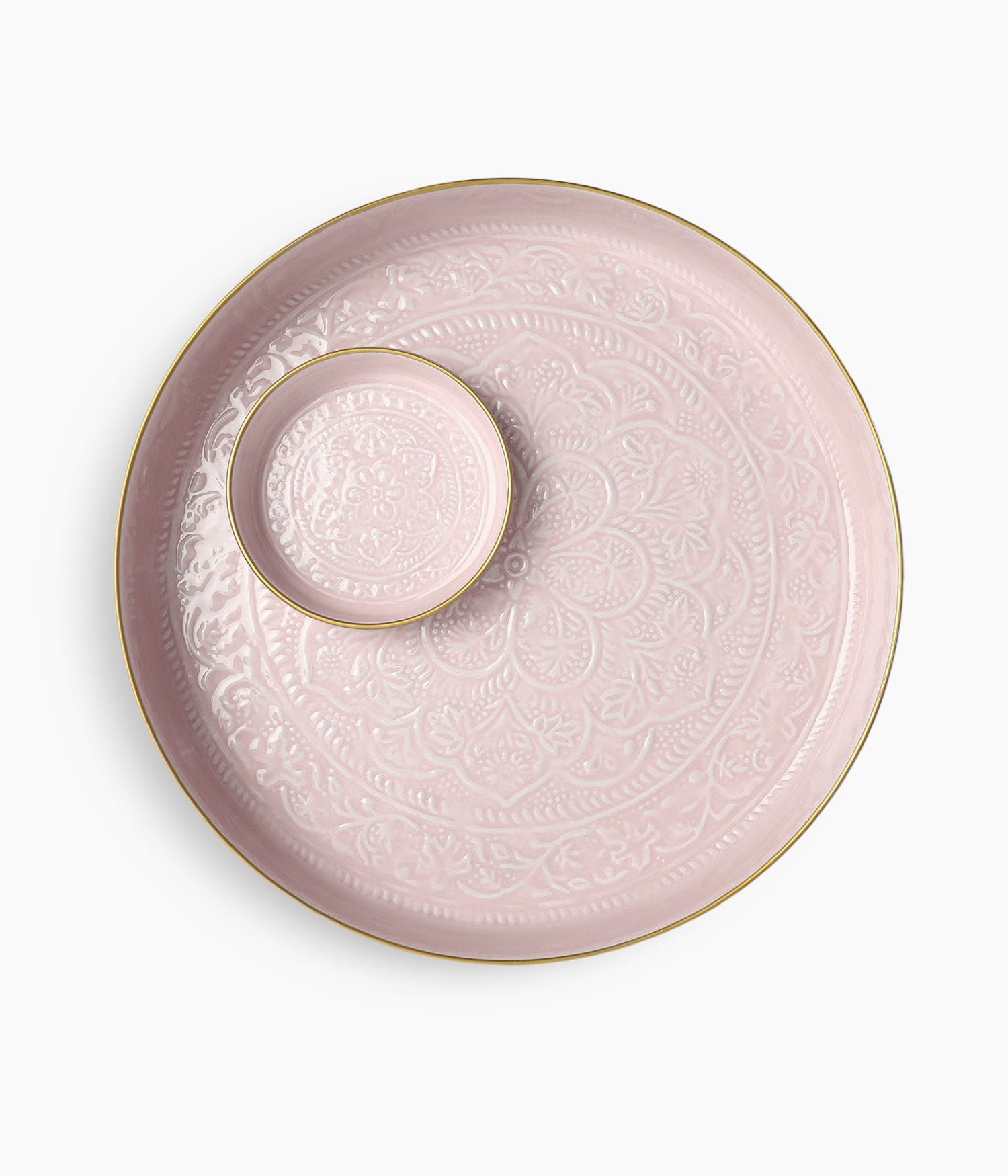 Plateau Berbère Ø 35 cm - rose clair
