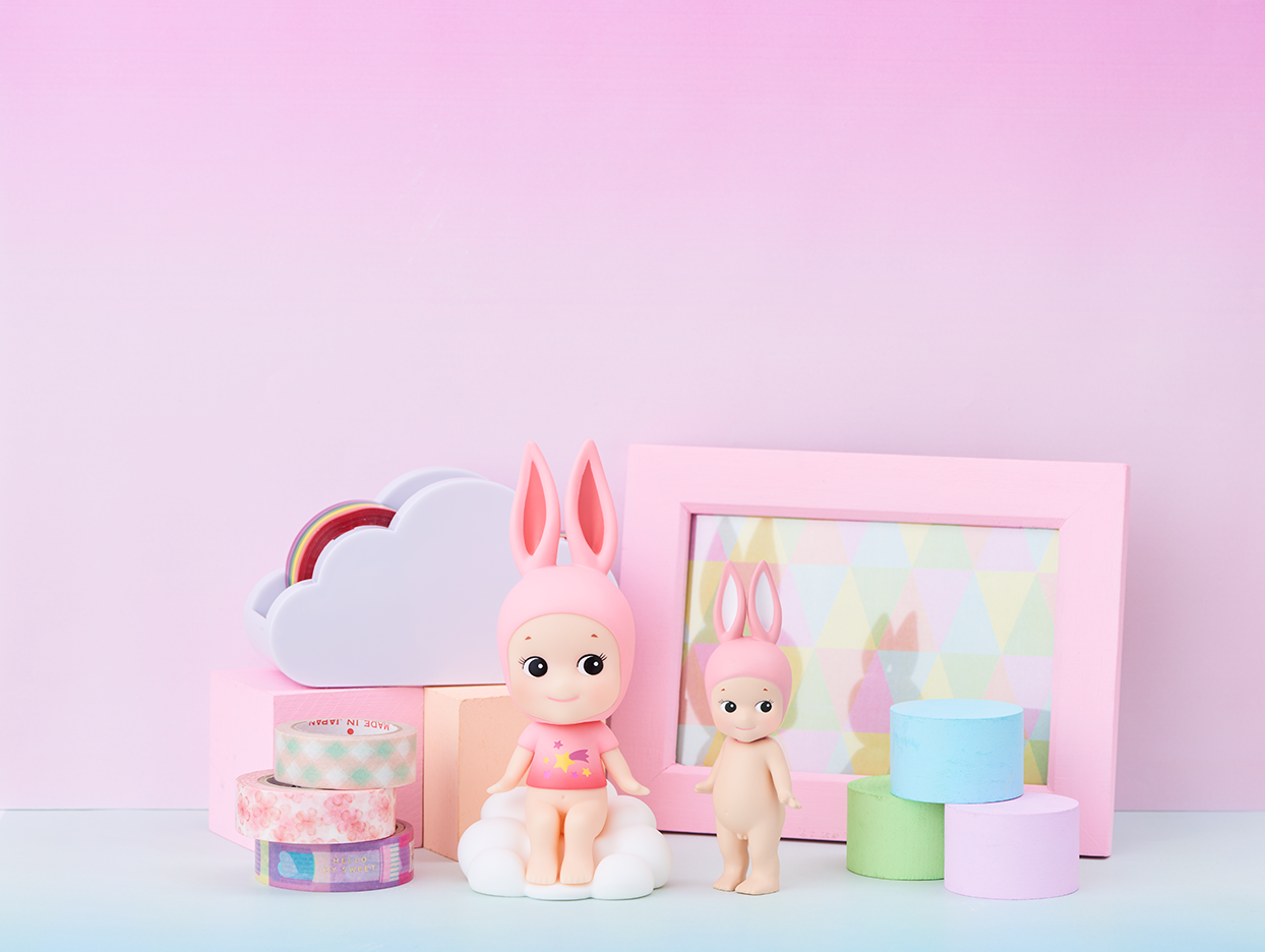 SONNY ANGEL FIGURINE LAPIN ROSE