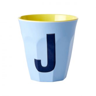 Gobelet Lettre mélamine tons bleu - toutes les lettres