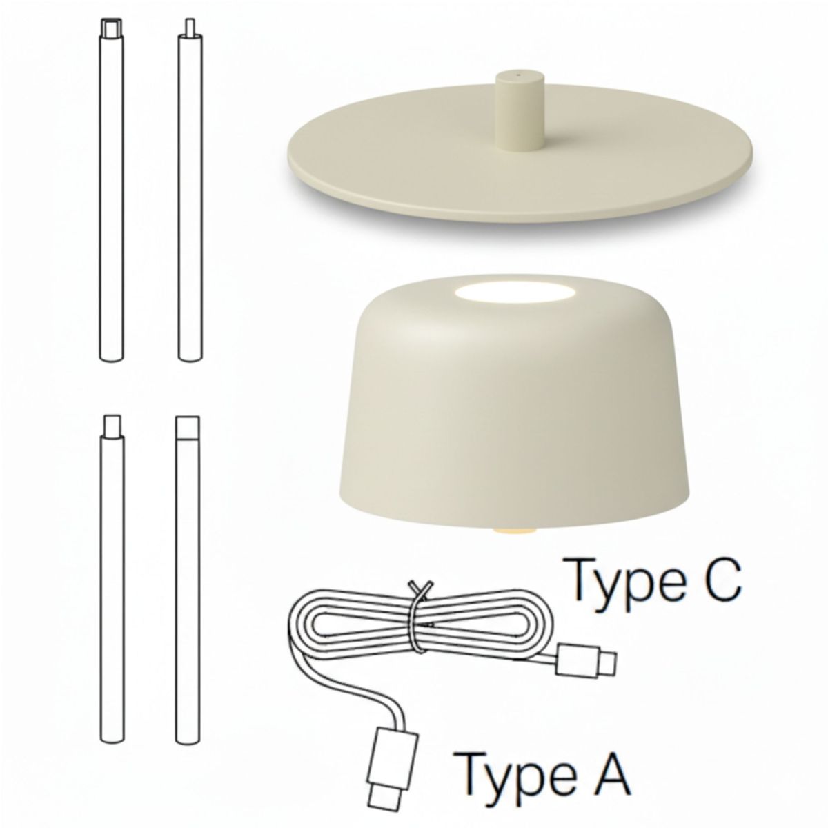 Zafferano Lampe de table LED 1+1