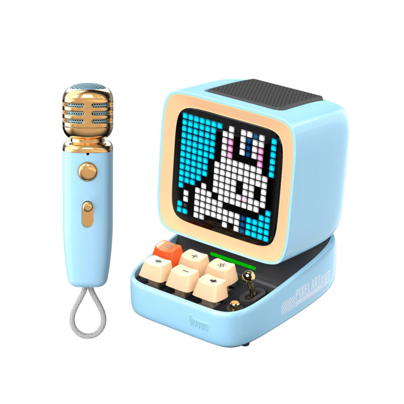 Enceinte + Micro Bluetooth avec Ecran - Ditoo Mic Bleu