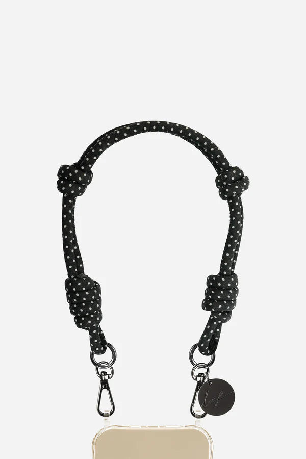 Chaîne courte de téléphone - Nolan pois blancs