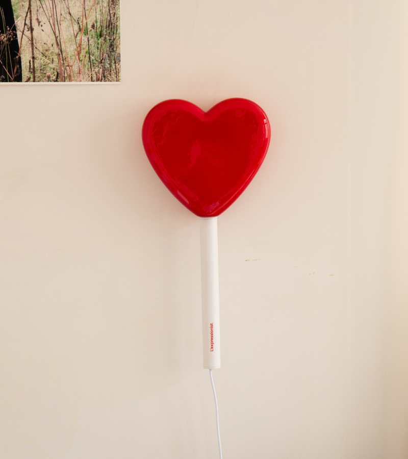 Lampe murale sucette coeur