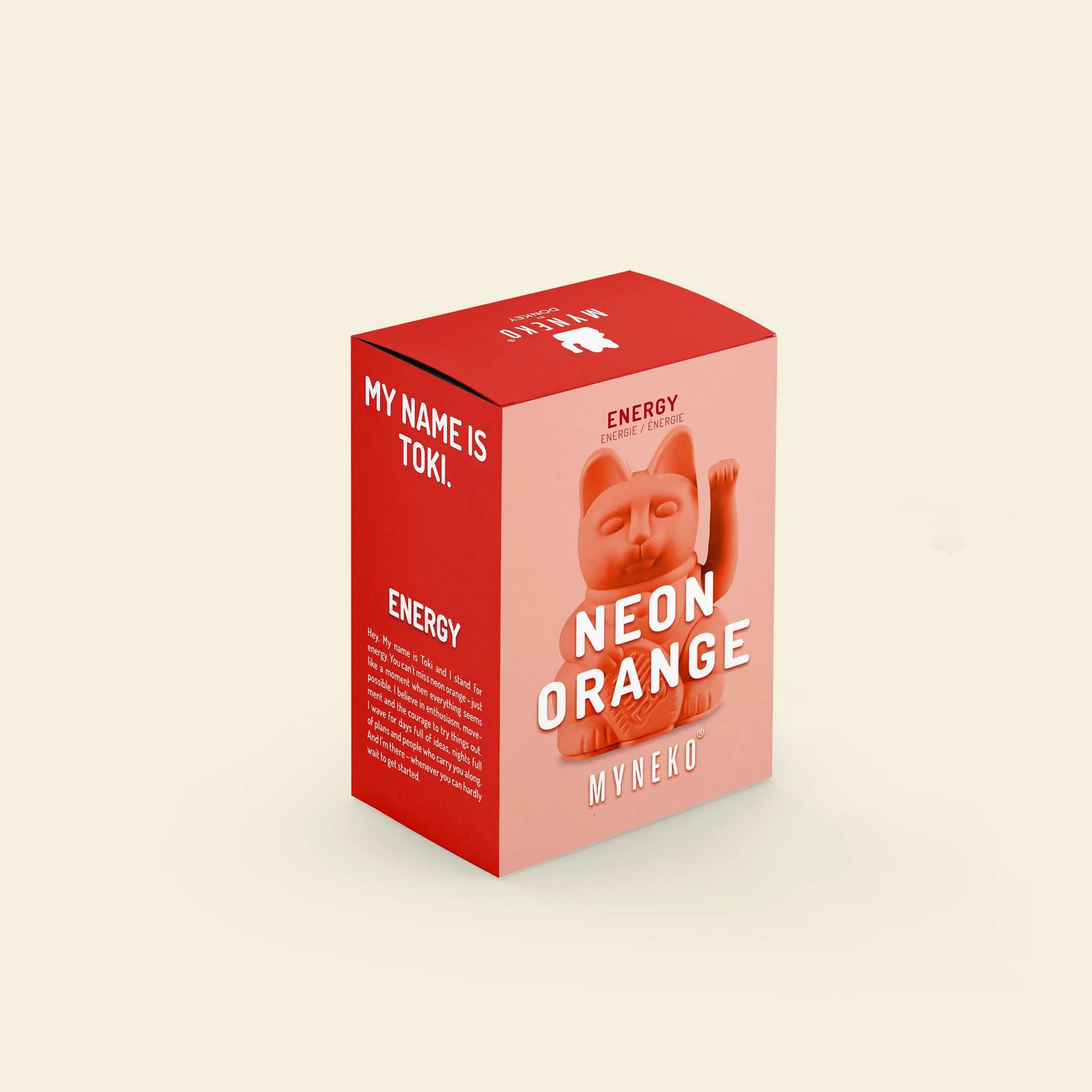 Mini Lucky Cat - néon orange