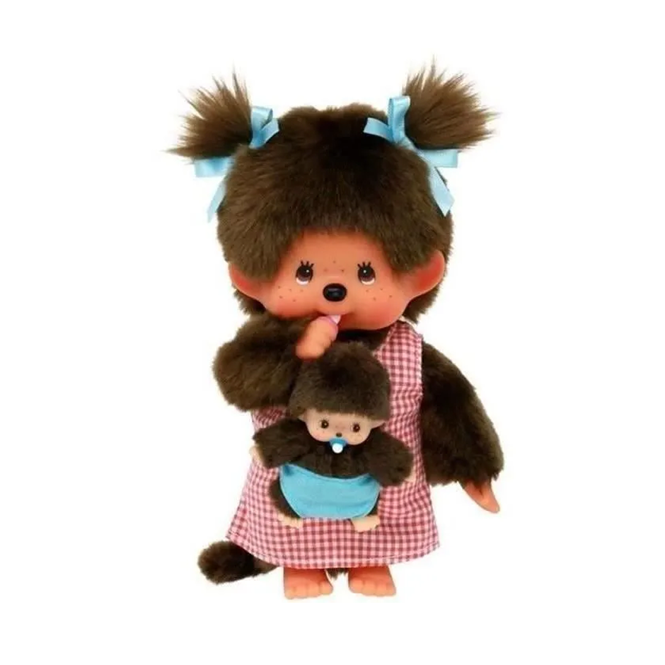 Peluche Monchhichi Maman & Bébé