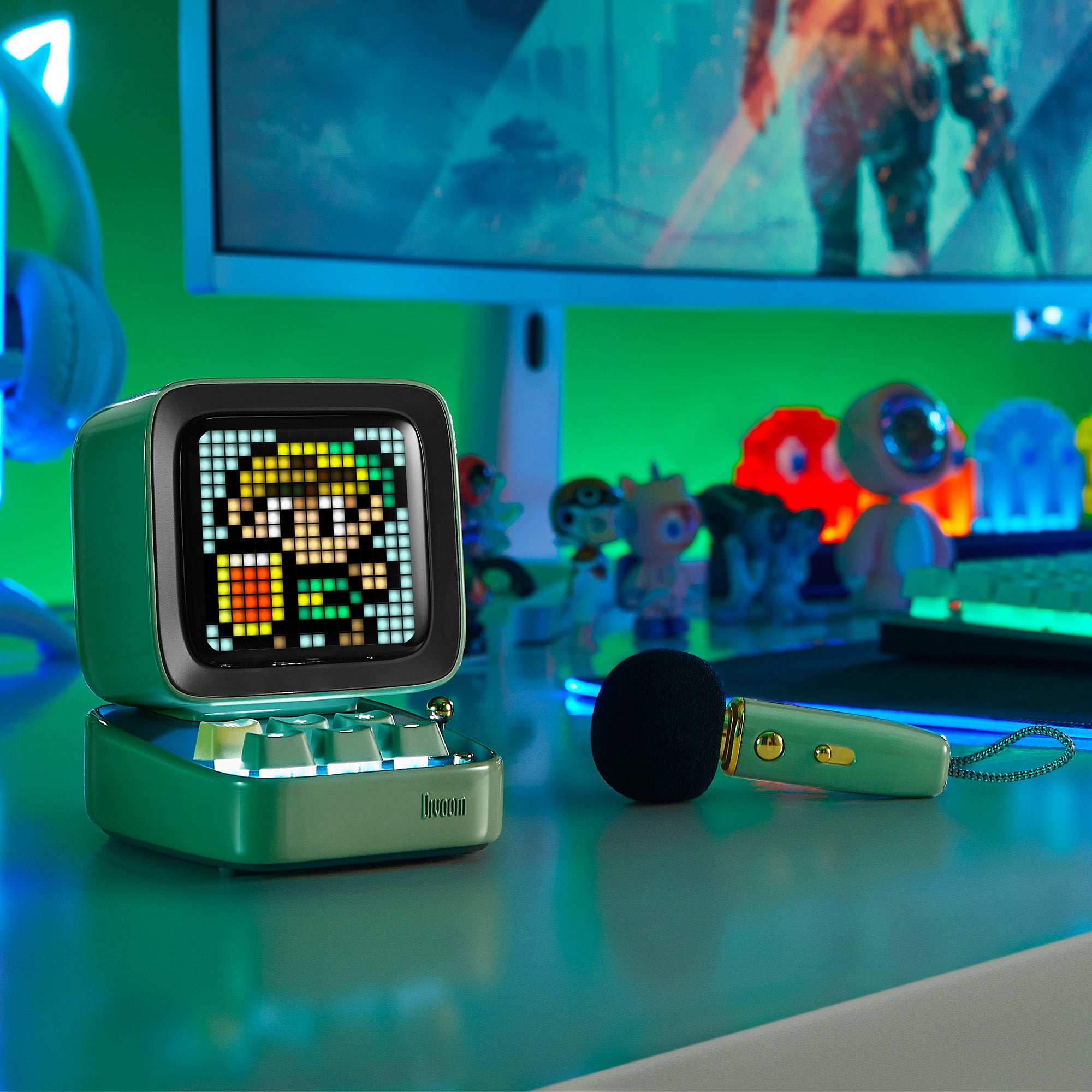 Enceinte + Micro Bluetooth avec Ecran - Ditoo Mic Vert