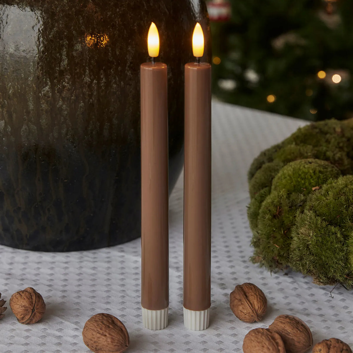 Sirius lacquer - 2 bougies led h.24,5 cm