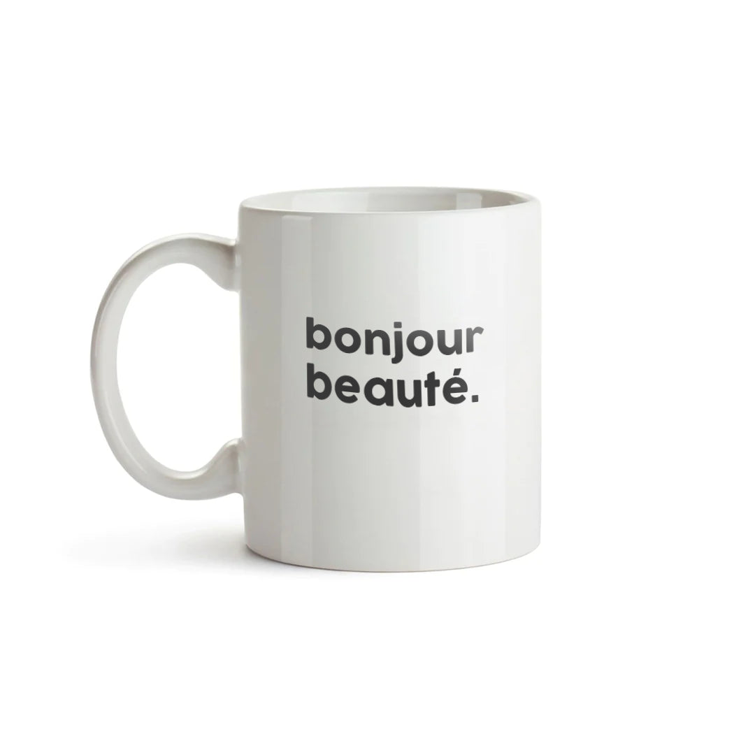 Mug message Félicie Aussi : Bonjour beauté - Bathroom Graffiti