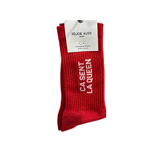Chaussettes paillettes - Ca sent la queen 36/40 Rouge