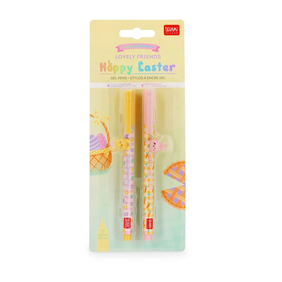 Legami Set de 2 stylos à encre gel - Hoppy Easter