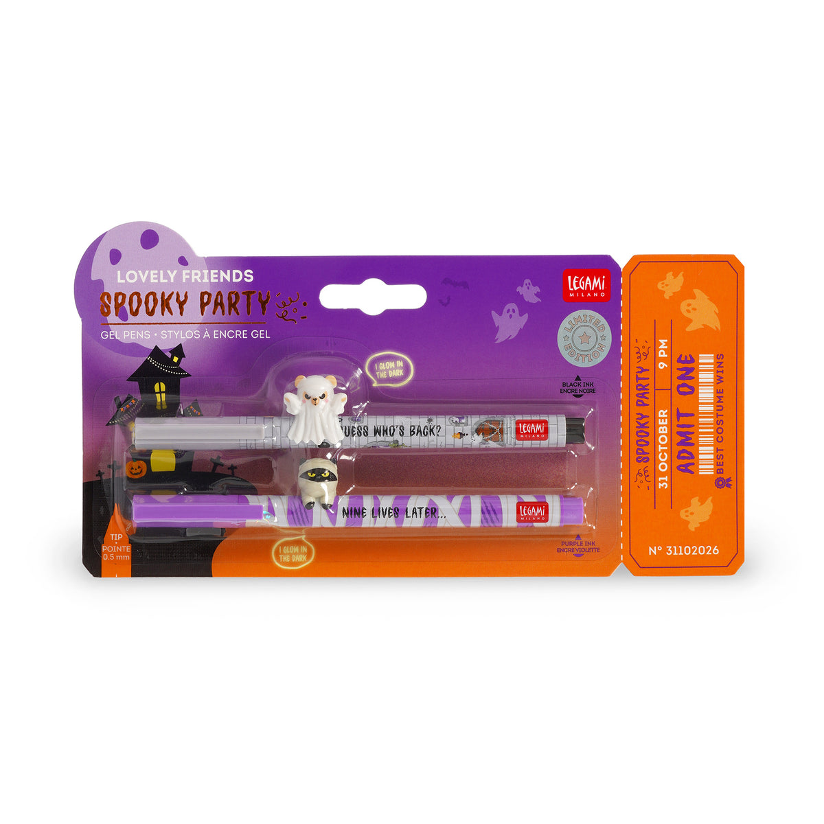Legami Set de 2 Stylos Gel Lovely Friends 0.5mm - Secret