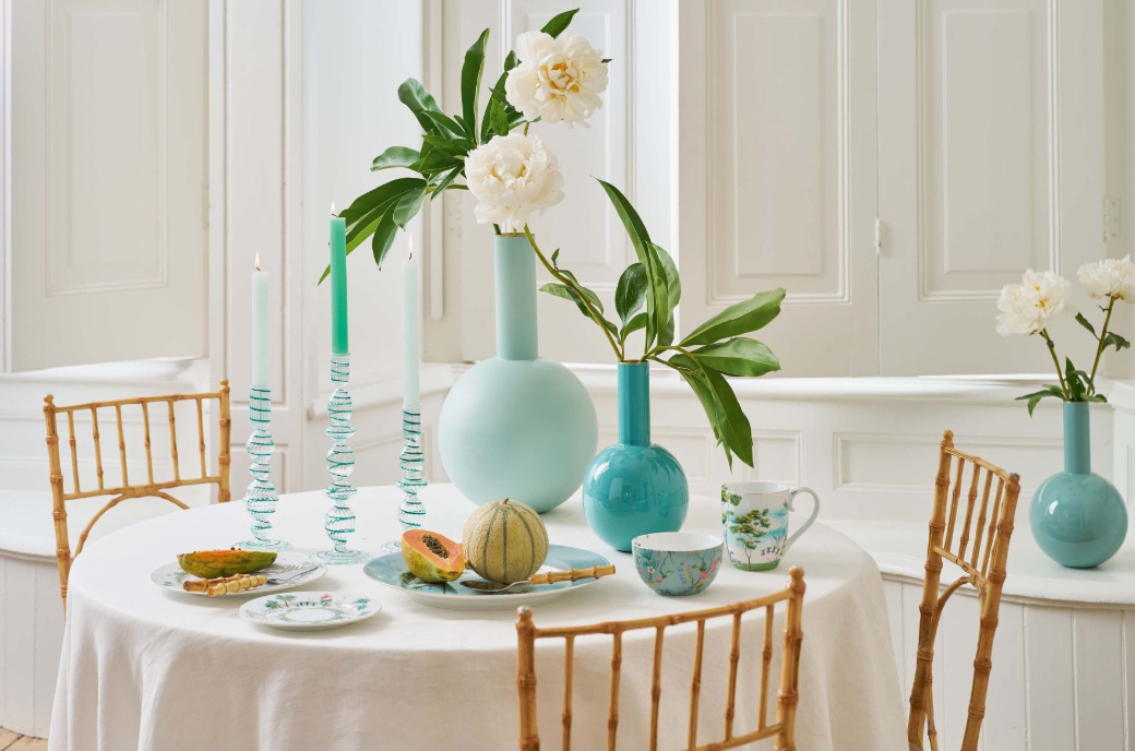 Bougeoir torsade - Bleu