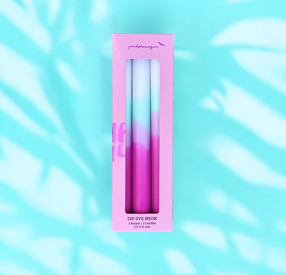Set de 3 bougies Dip dye Neon - Triple Indigo