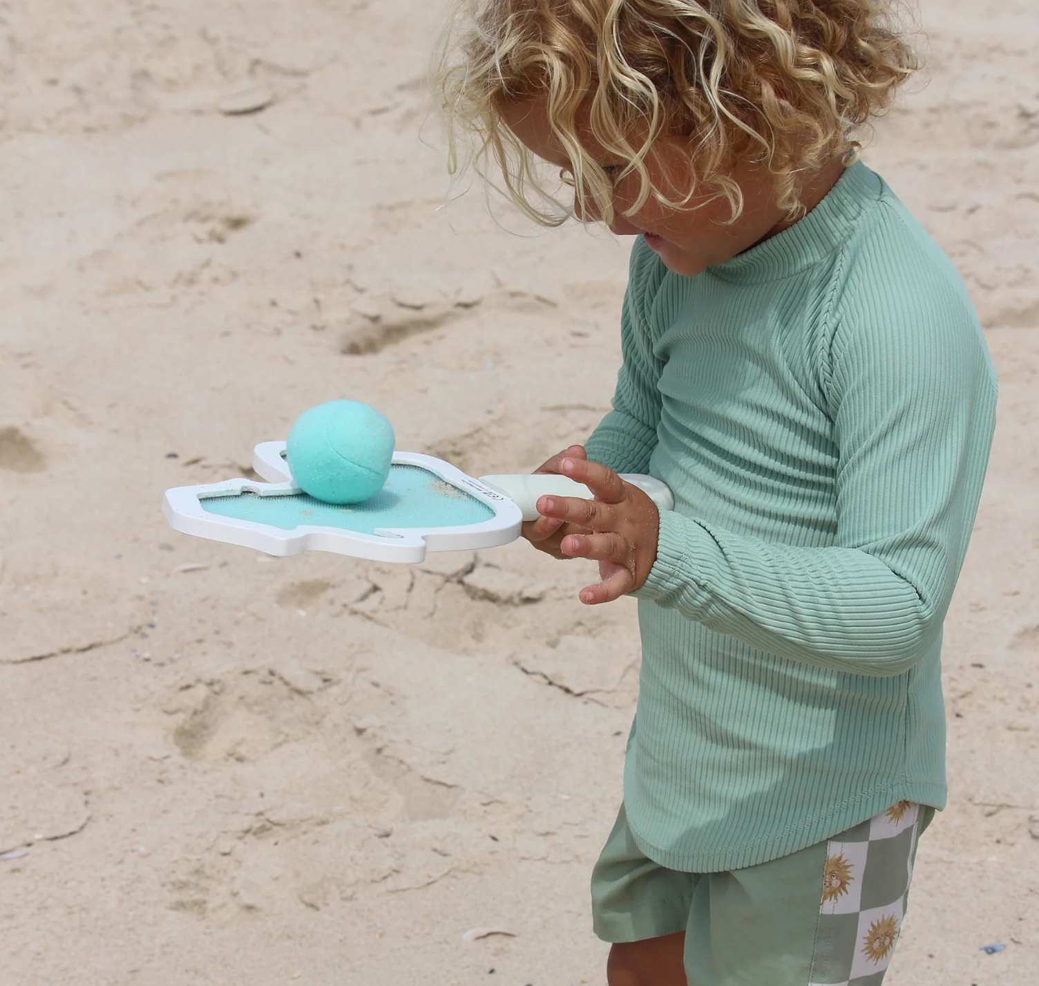 Sunnylife Raquettes de plage velcro enfant - The seagull blue stripe