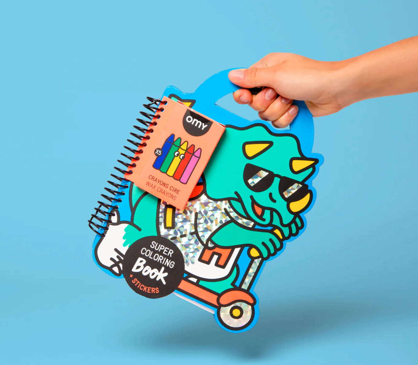 OMY Super coloring & stickers book - Dino