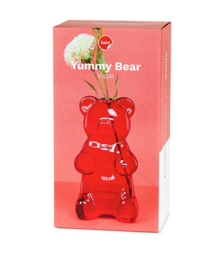 Vase Yummy bear - rouge