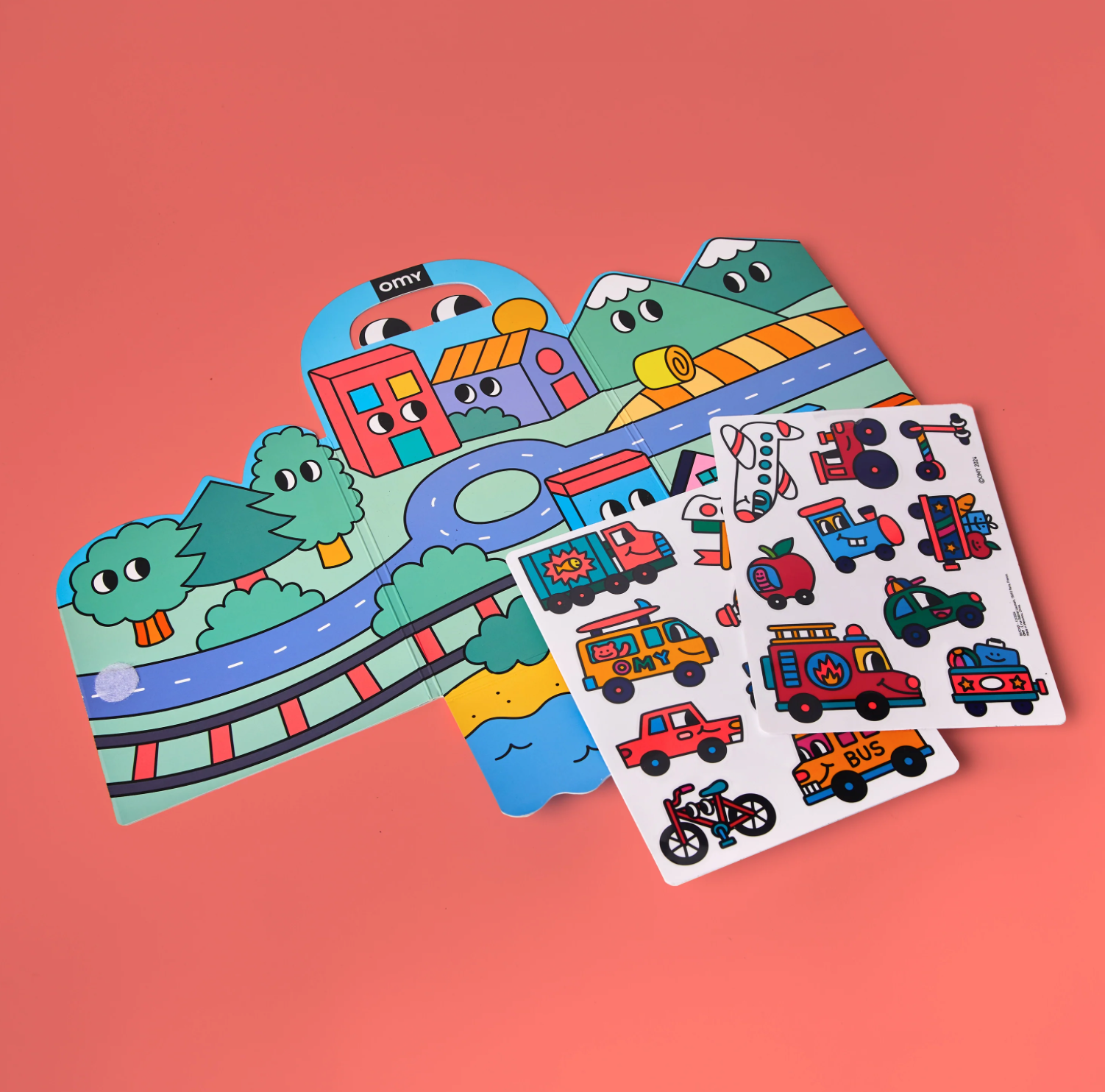 OMY Carnet de stickers Montessori - Vroom Vroom