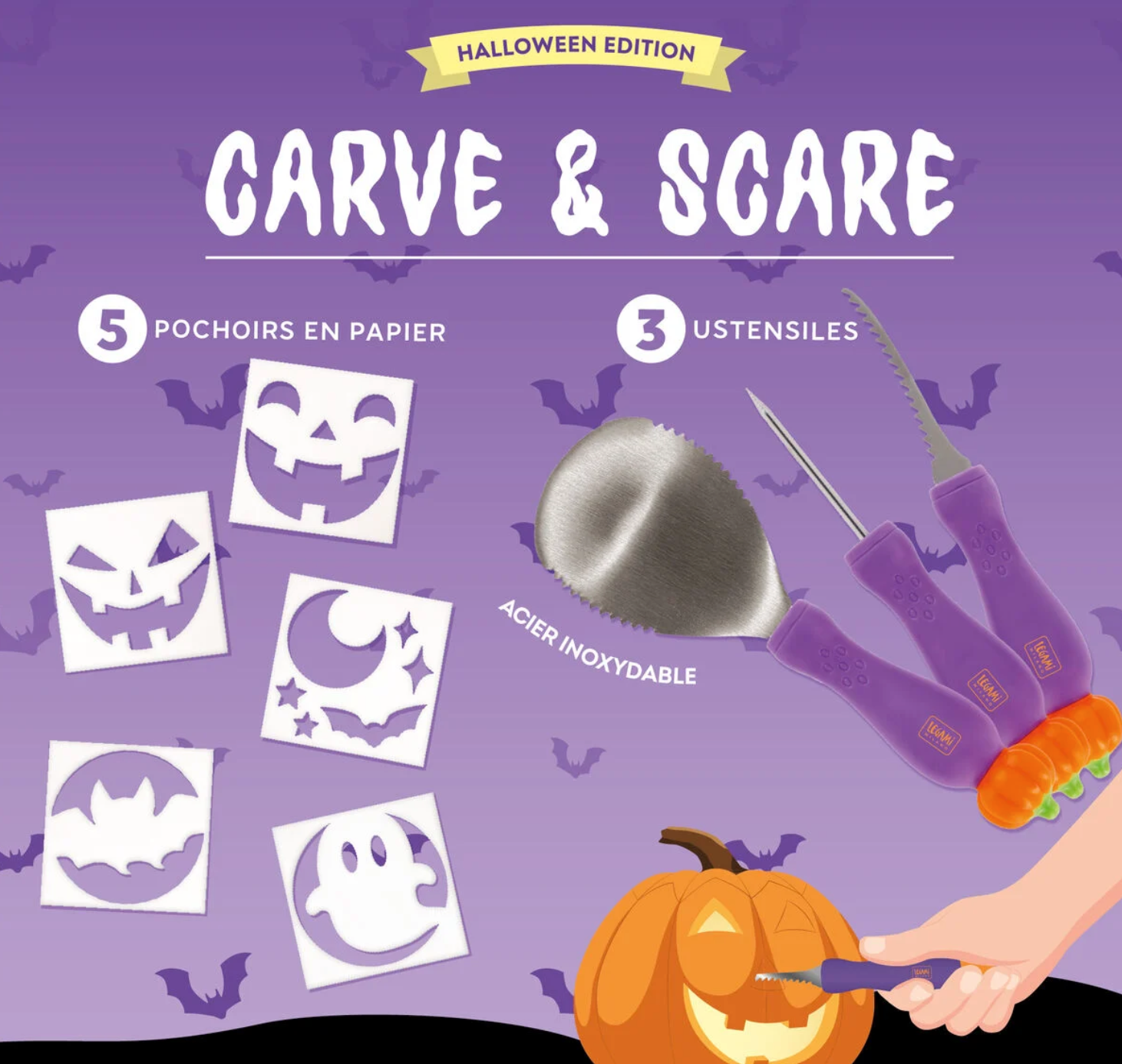 Legami Kit de sculpture - Citrouilles Halloween