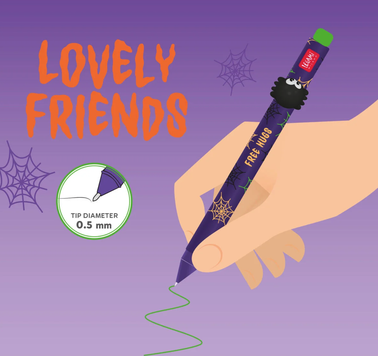 Legami Stylo Gel Effaçable Lovely Friends 0.5mm - Spider