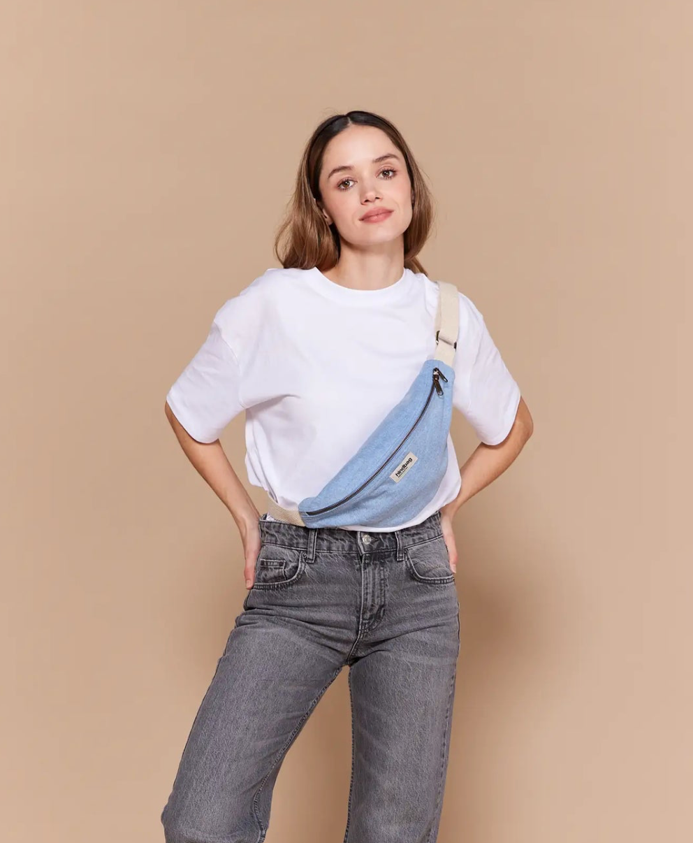 Sac banane Olivia - Denim bleu