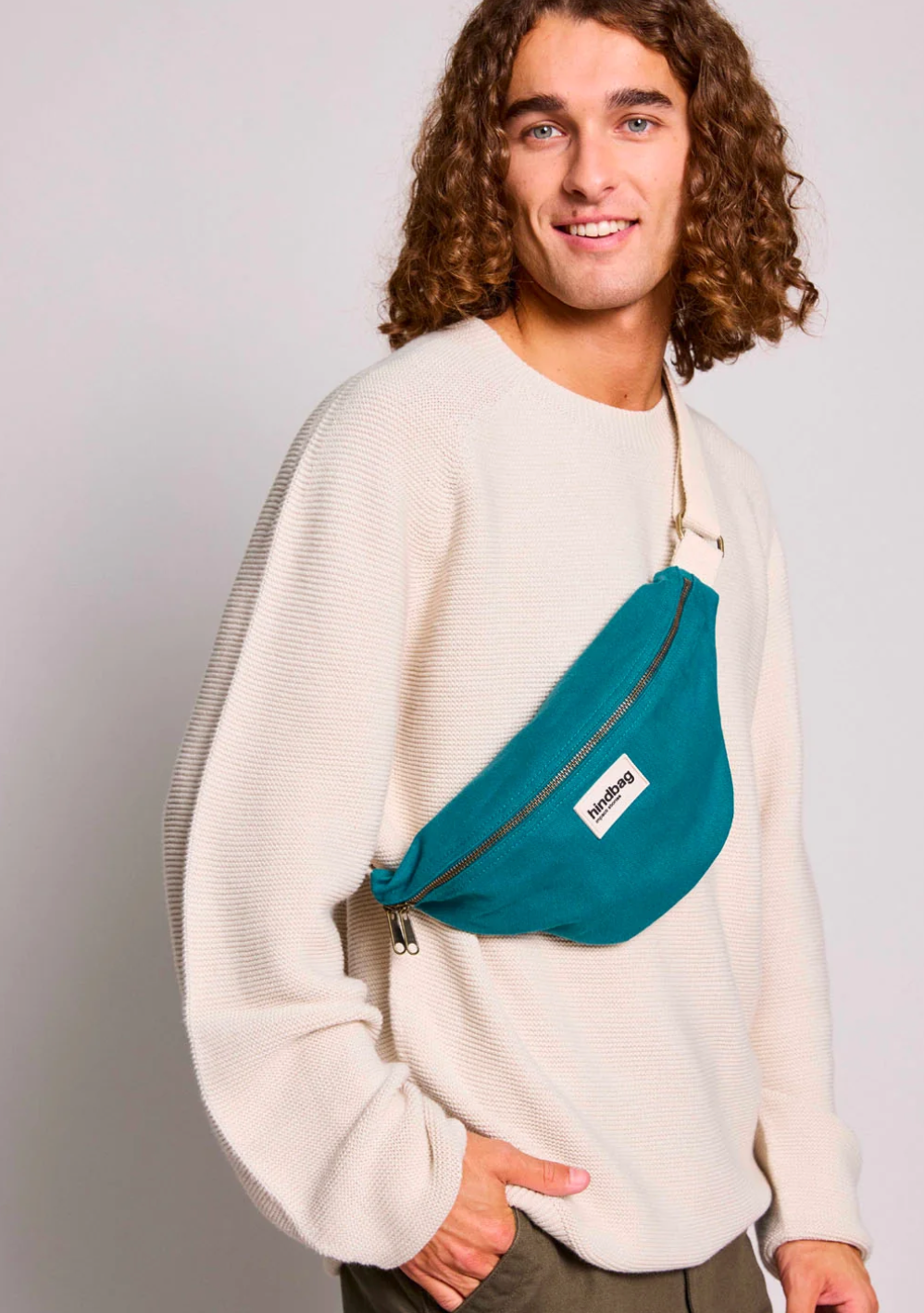 Sac banane Olivia - Bleu paon