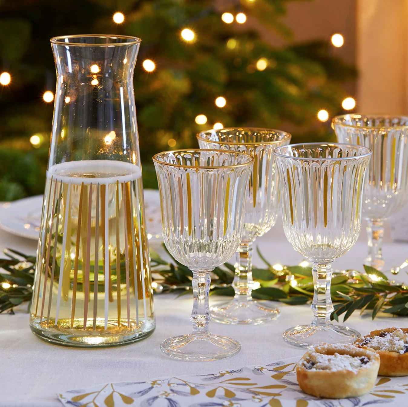 Verre à Vin - Rayures dorées
