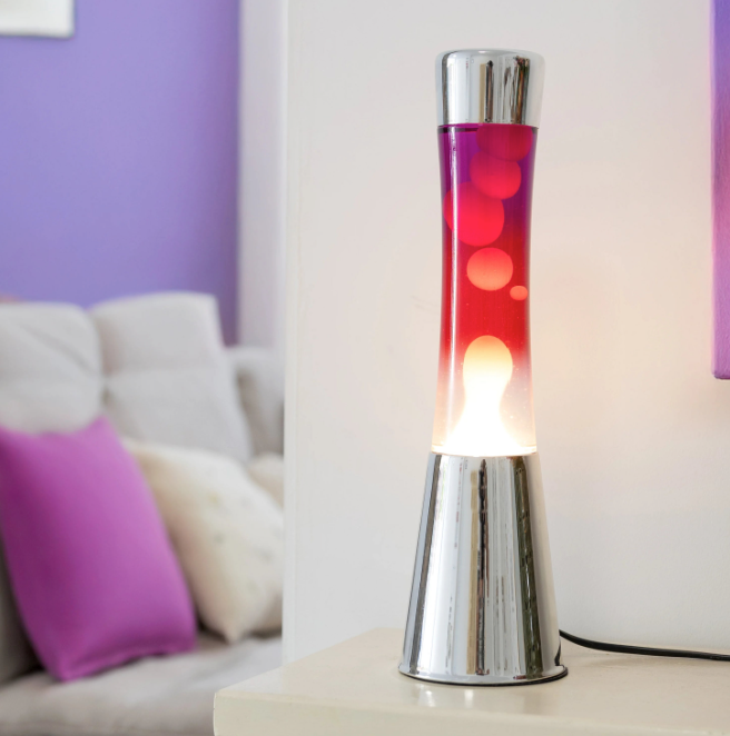 Lampe à lave H.40cm - rouge et blanc