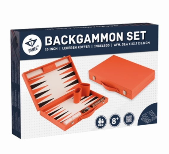 Backgammon cuir Orange