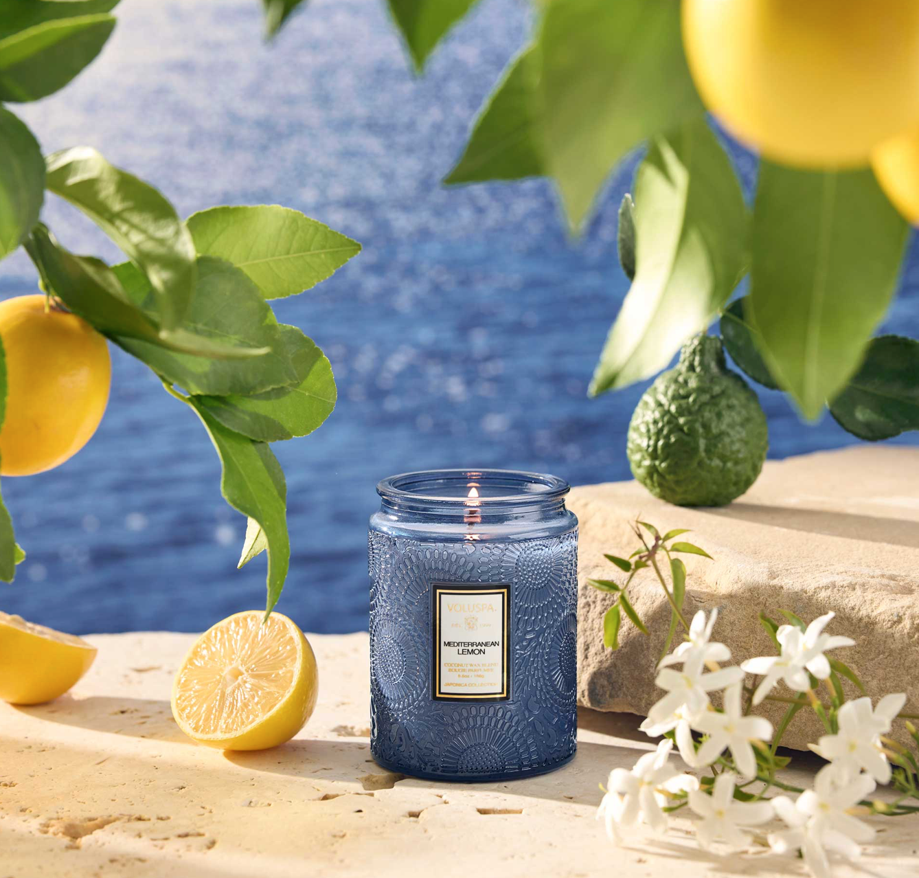 Voluspa bougie parfumée 1 mèche - Mediterranean lemon