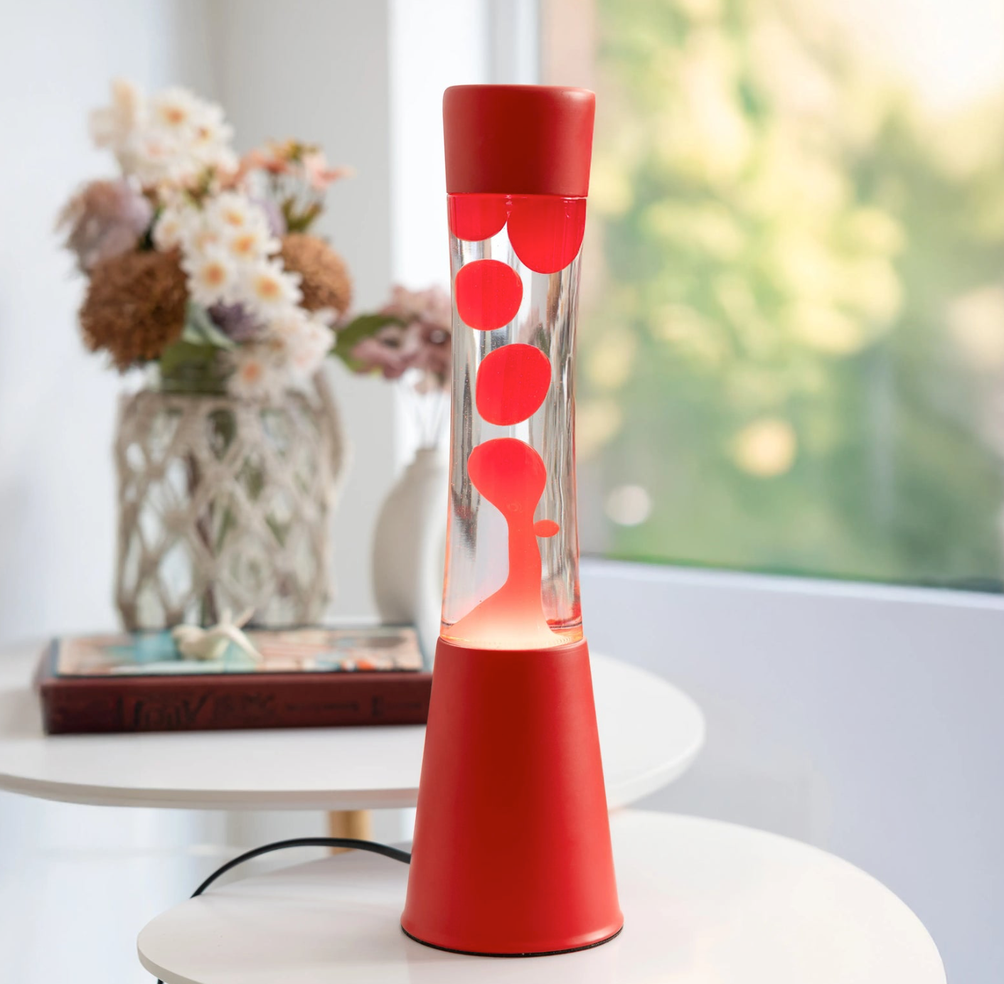 Lampe à lave h.41.5 cm - rouge