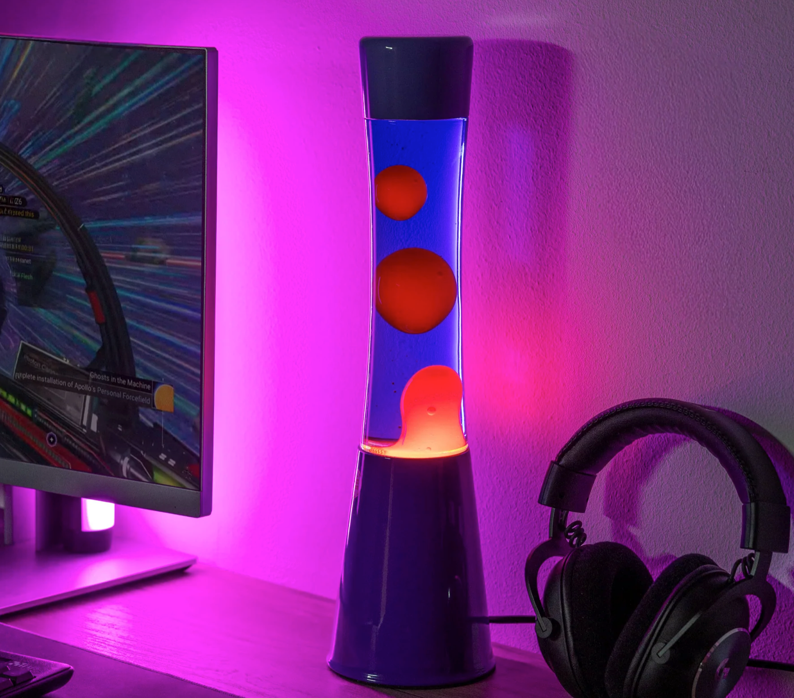 Lampe à lave h.40cm - Violet et rouge