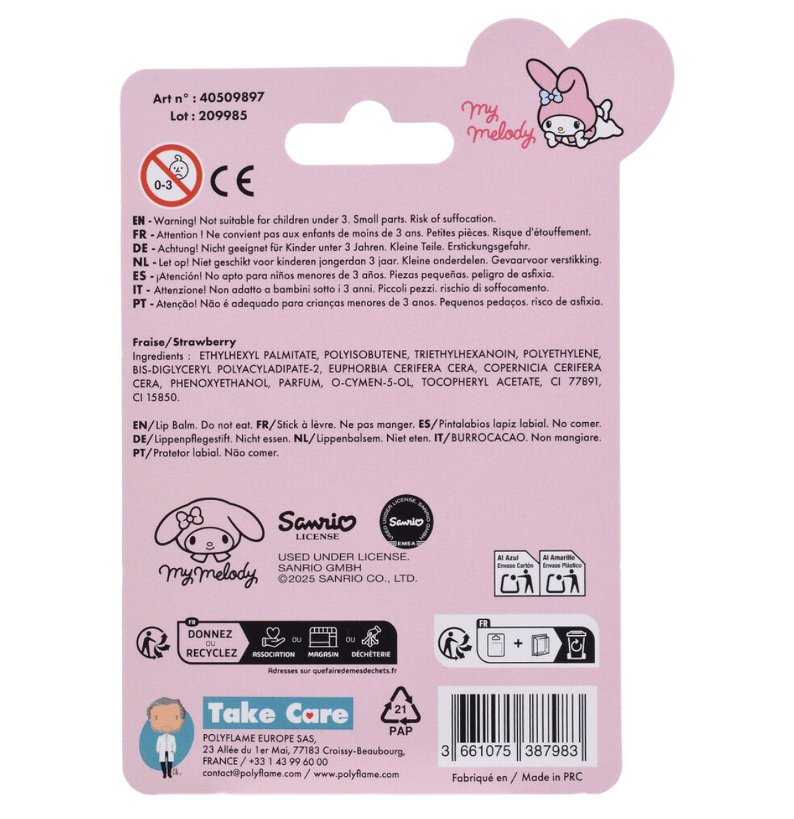 Baume à lèvres - Melody