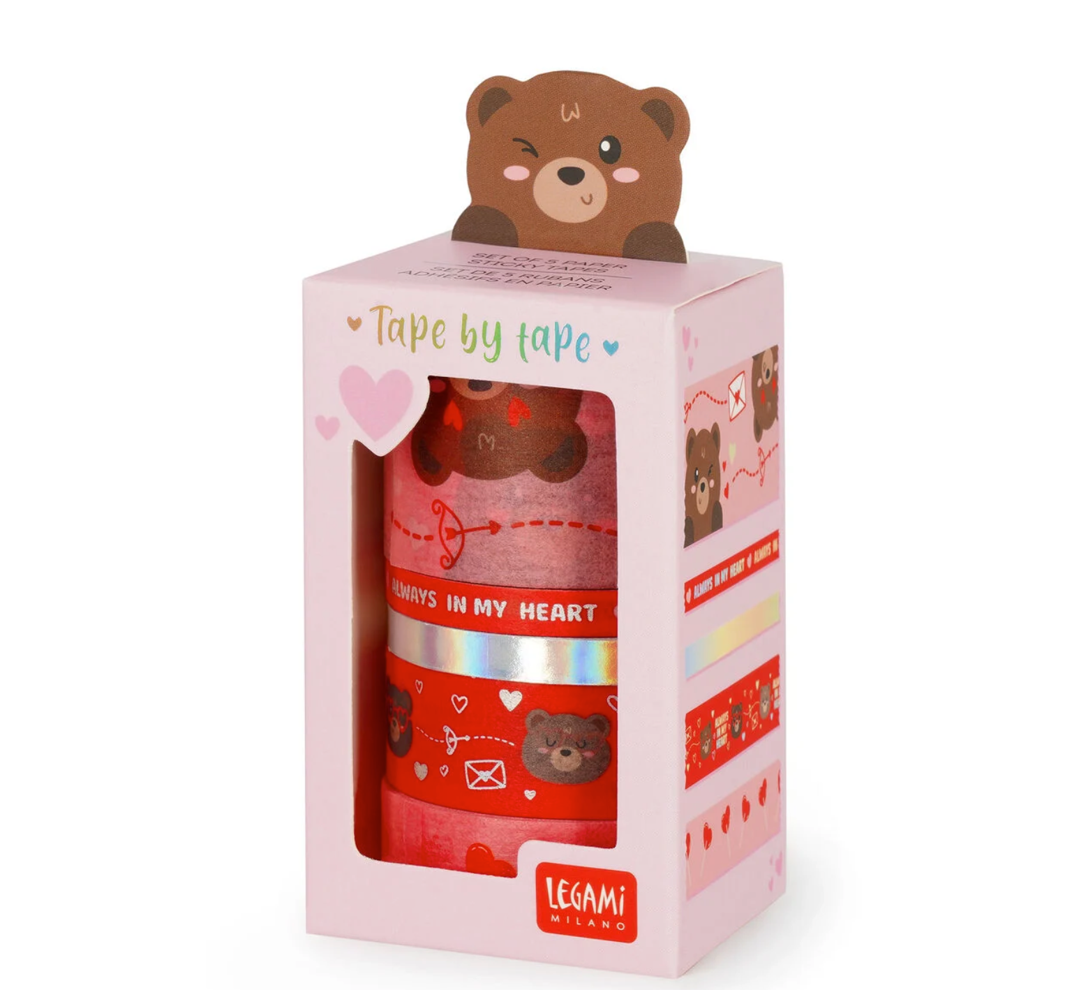 Legami 5 rubans adhésifs - Teddy bear