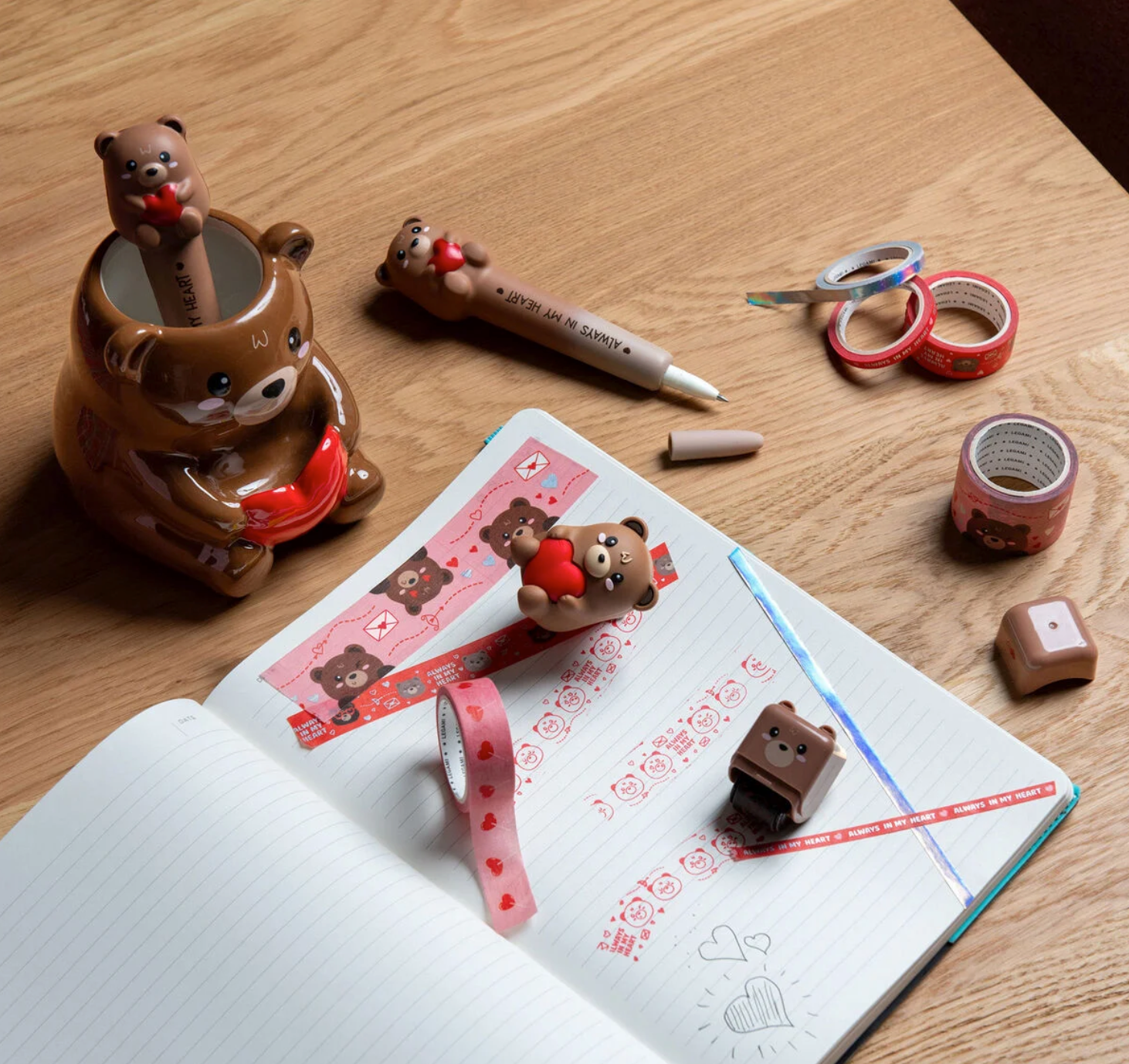 Legami 5 rubans adhésifs - Teddy bear