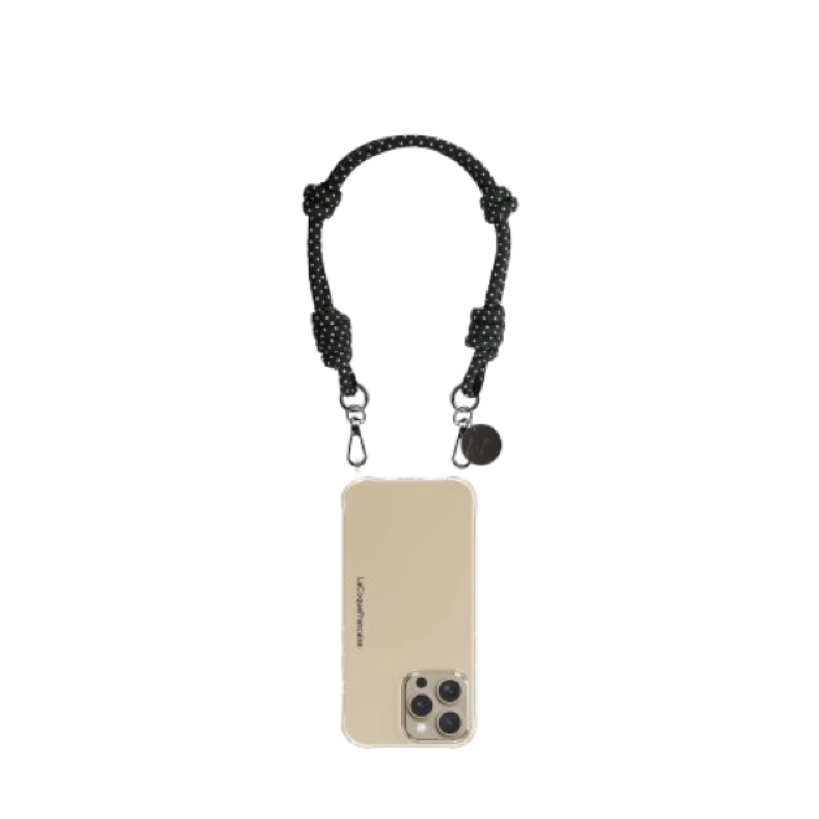 Chaîne courte de téléphone - Nolan pois blancs