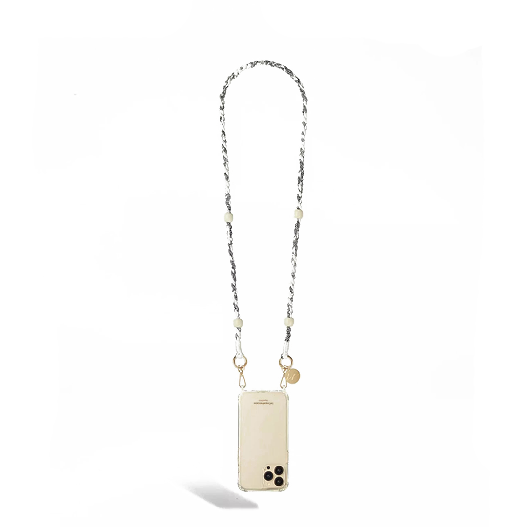 Chaîne de Téléphone Bandana et Perles - Della - Blanc