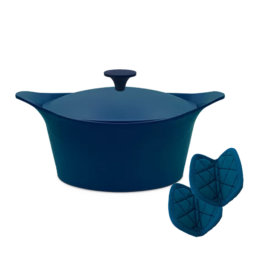 Cookut Cocotte ma jolie cocotte  ø 28 cm + Maniques - Myrtille
