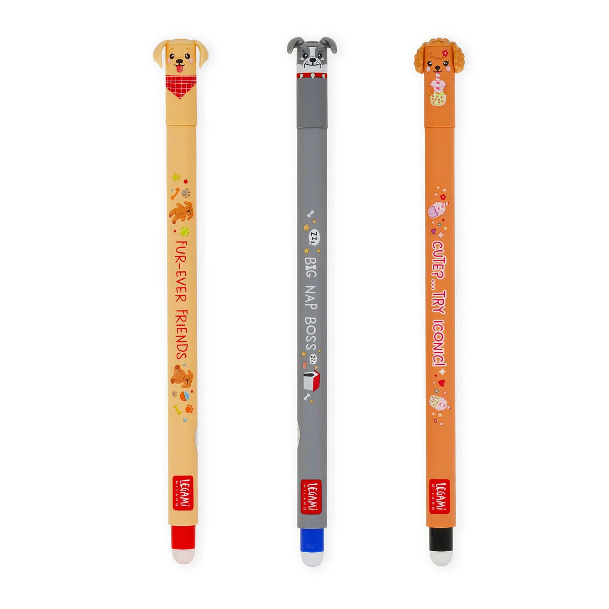 Legami Set de 3 stylos effaçables - Fur ever friends