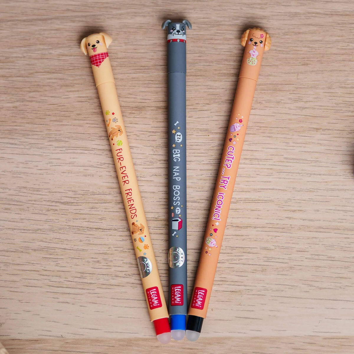 Legami Set de 3 stylos effaçables - Fur ever friends