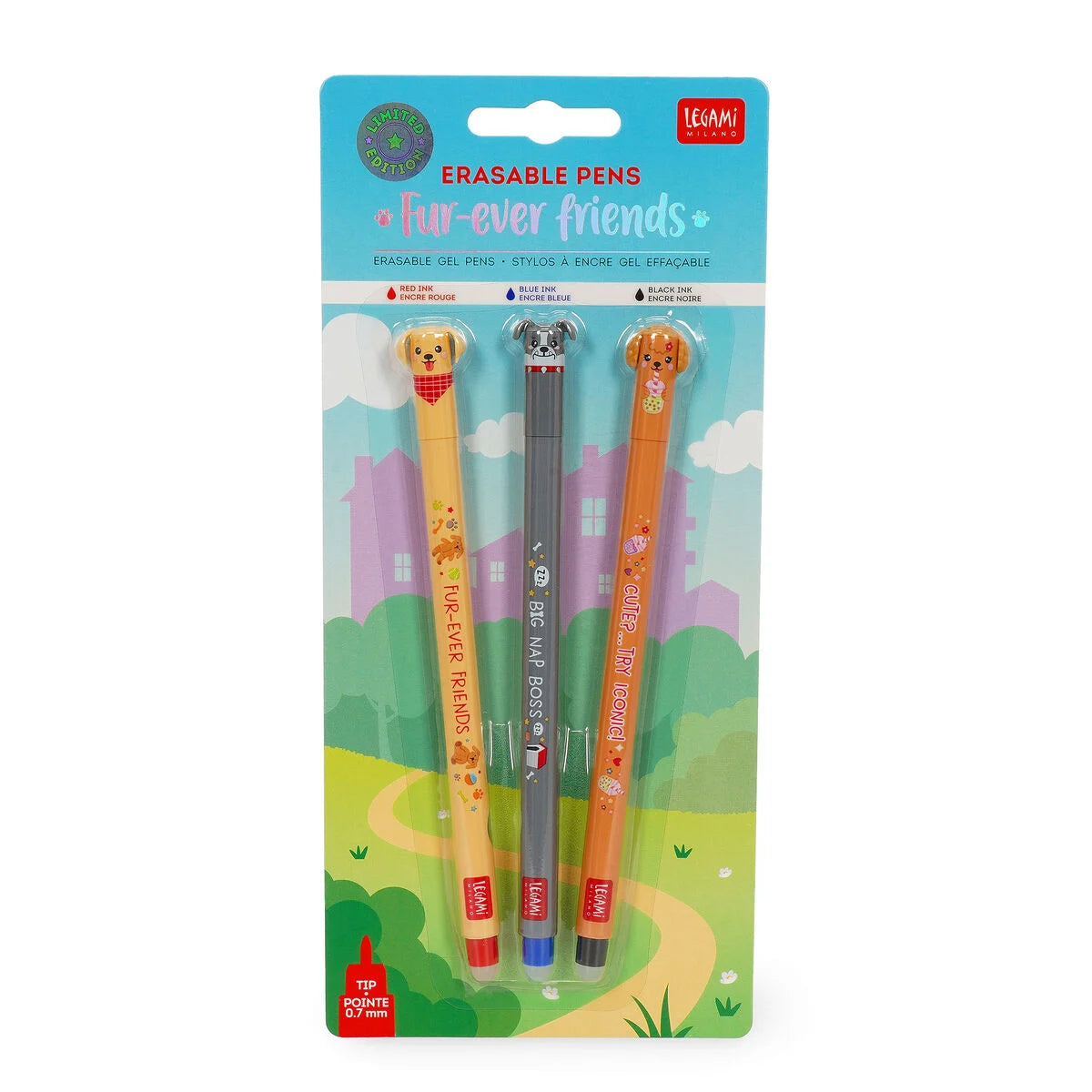 Legami Set de 3 stylos effaçables - Fur ever friends