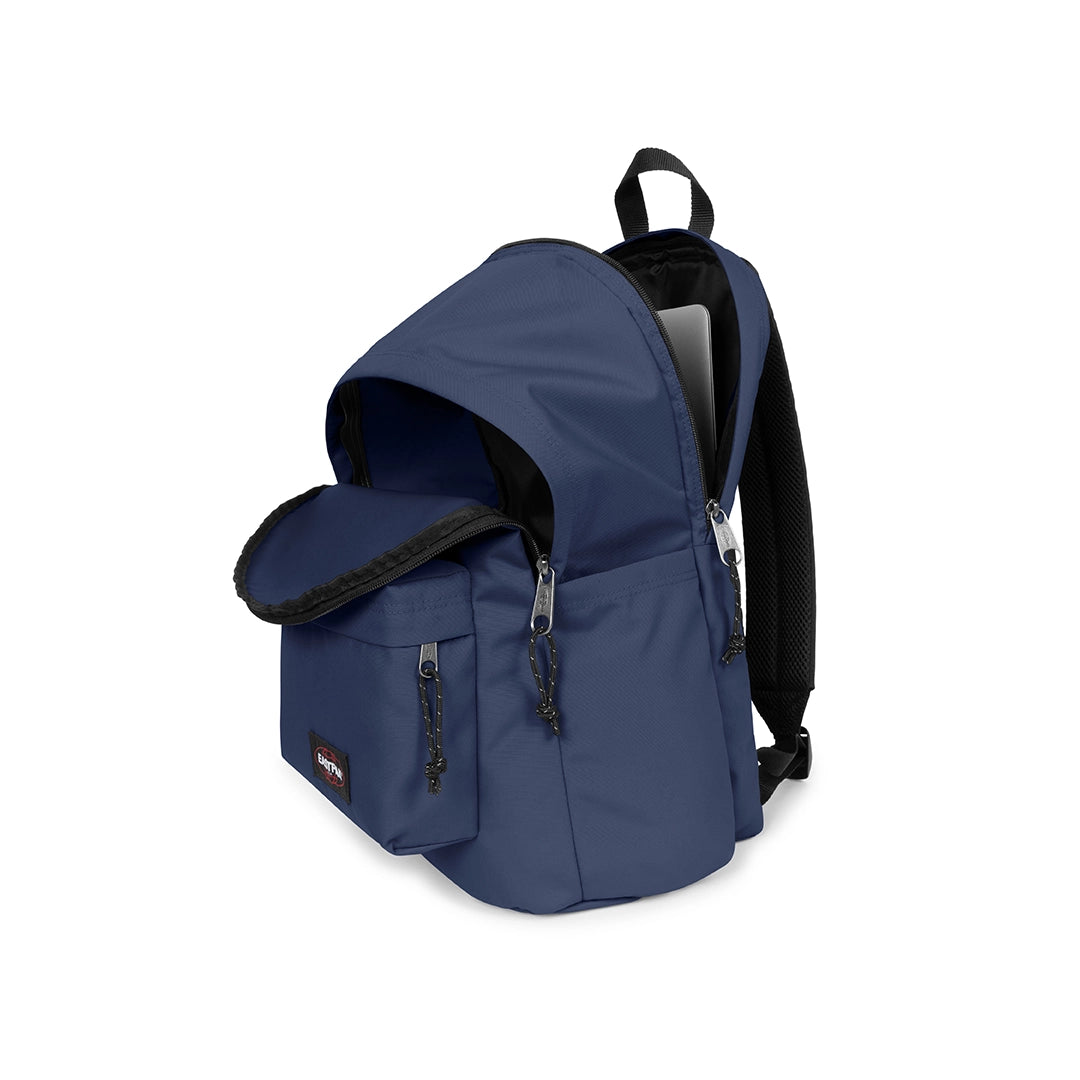 Sac à dos Eastpak Day Office Boat Navy, vue de coté poches ouvertes